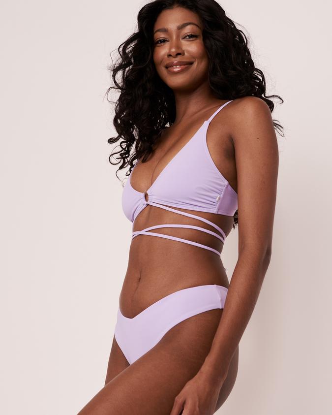 la Vie en Rose Women’s Purple LAVENDER Recycled Fibers Thong Bikini Bottom