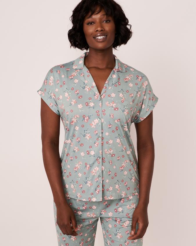 la Vie en Rose Women’s Green Recycled Fibers Button-down Shirt