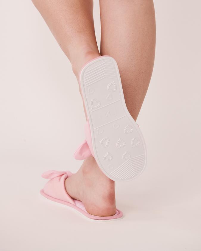 la Vie en Rose Women’s Pink vichy Knotted Open Slide Slippers
