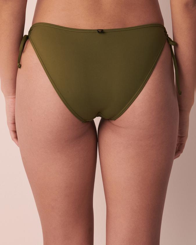 la Vie en Rose Women’s Green Winter Moss Recycled Fibers Brazilian Bikini Bottom