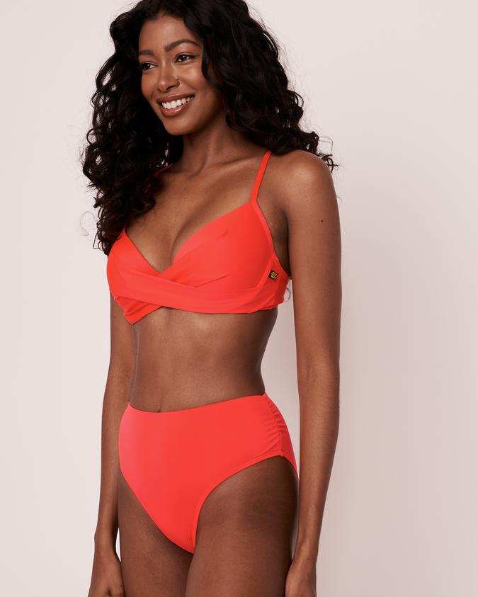la Vie en Rose Women’s Orange FIERY CORAL Recycled Fibers Bikini Bottom