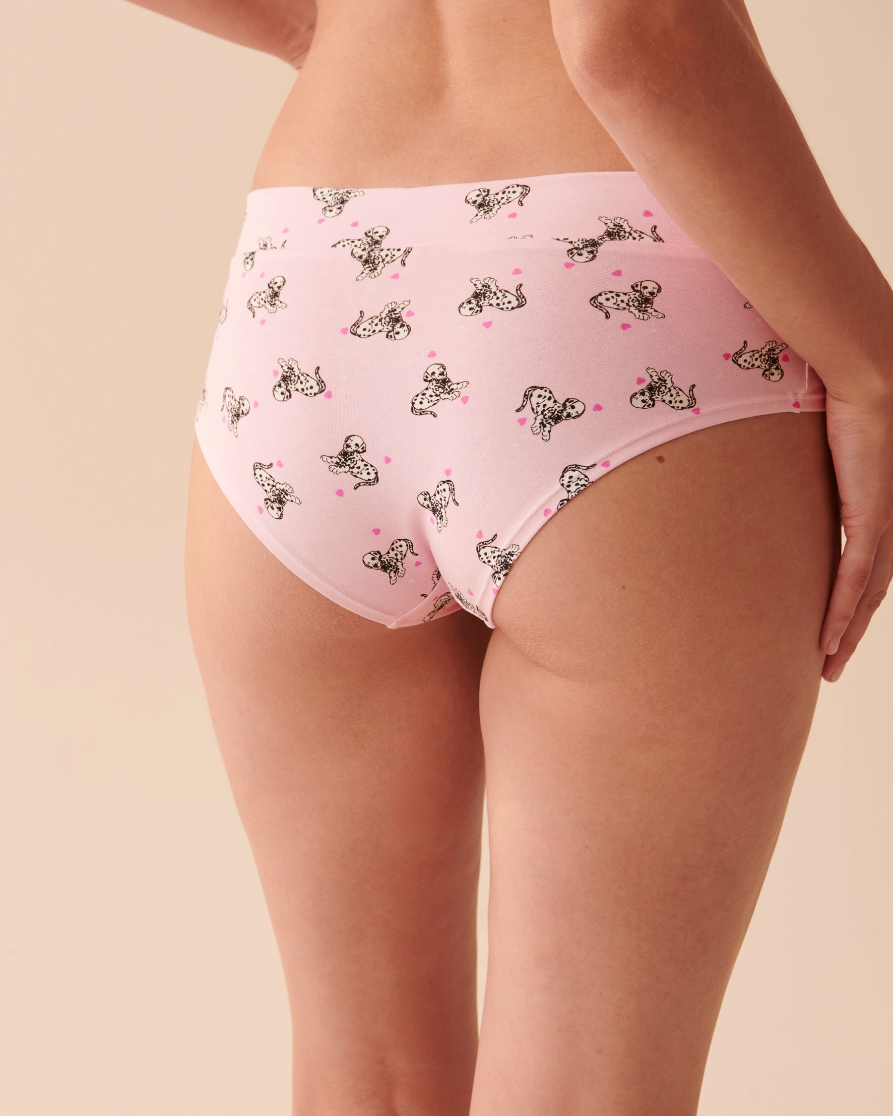 la Vie en Rose Women’s Pink Dalmatian Cotton Hiphugger Panty