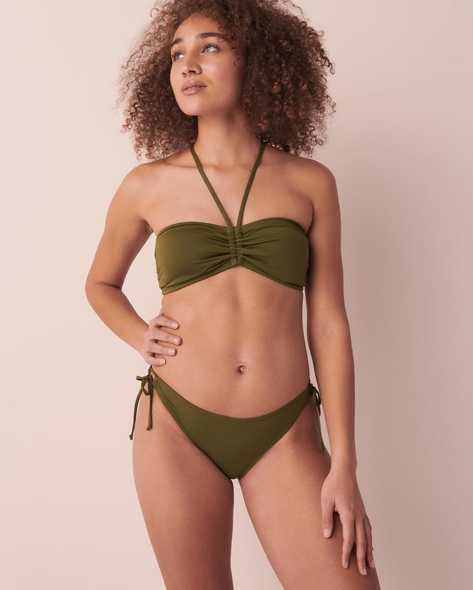 la Vie en Rose Women’s Green Winter Moss Recycled Fibers Brazilian Bikini Bottom