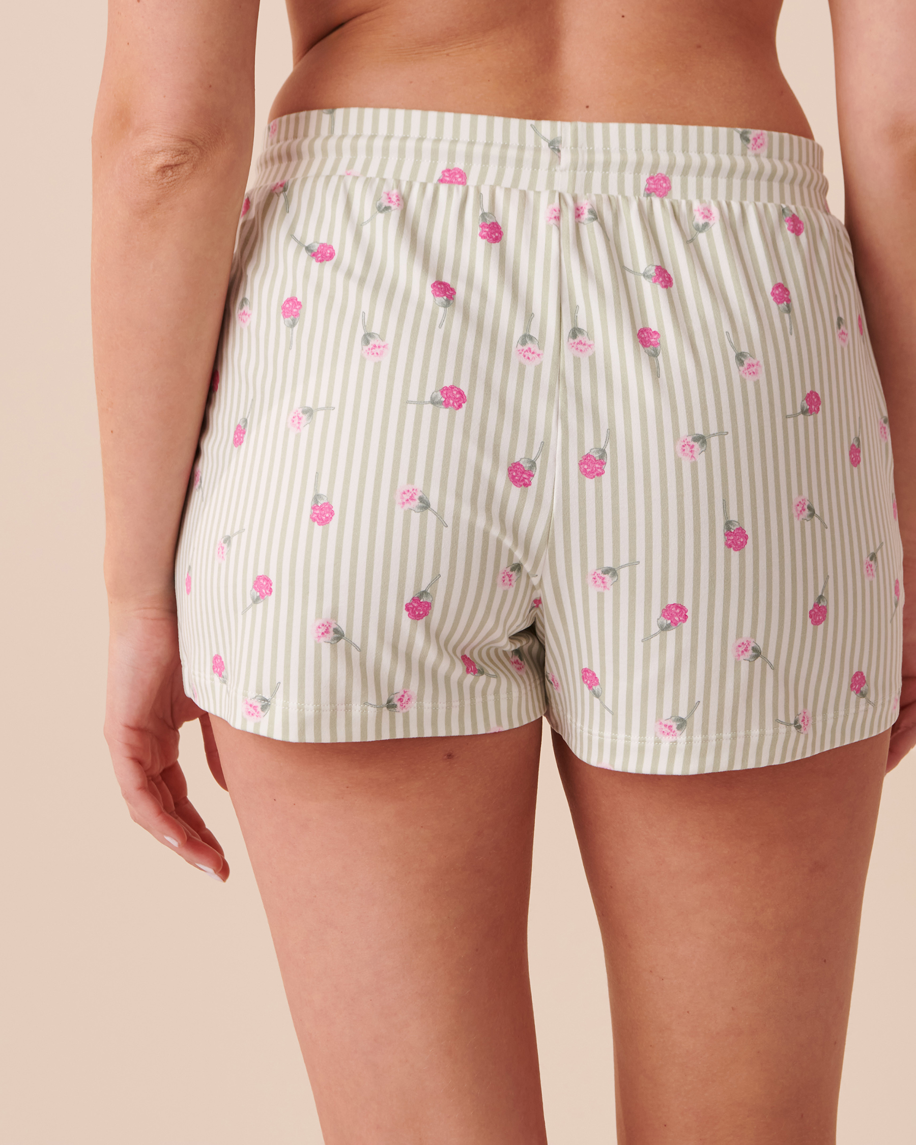 la Vie en Rose Women’s Ditsy Floral Stripes Ditsy Floral Stripes Super Soft Pajama Shorts