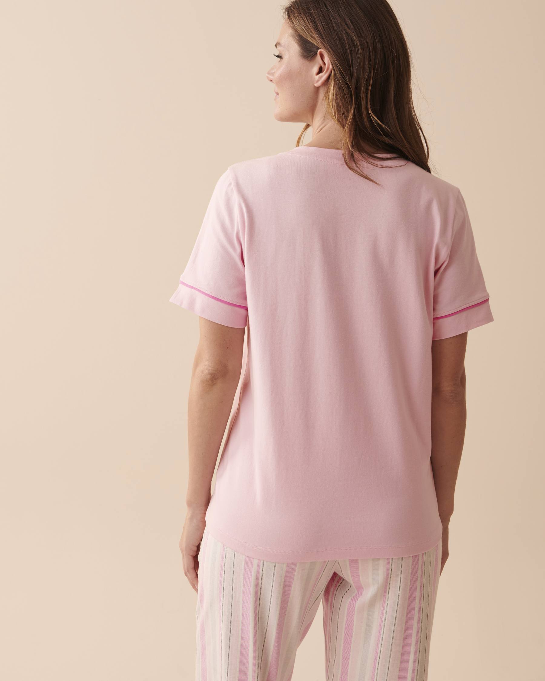 la Vie en Rose Women’s Tender Pink Cotton Pink Flamingo T-shirt