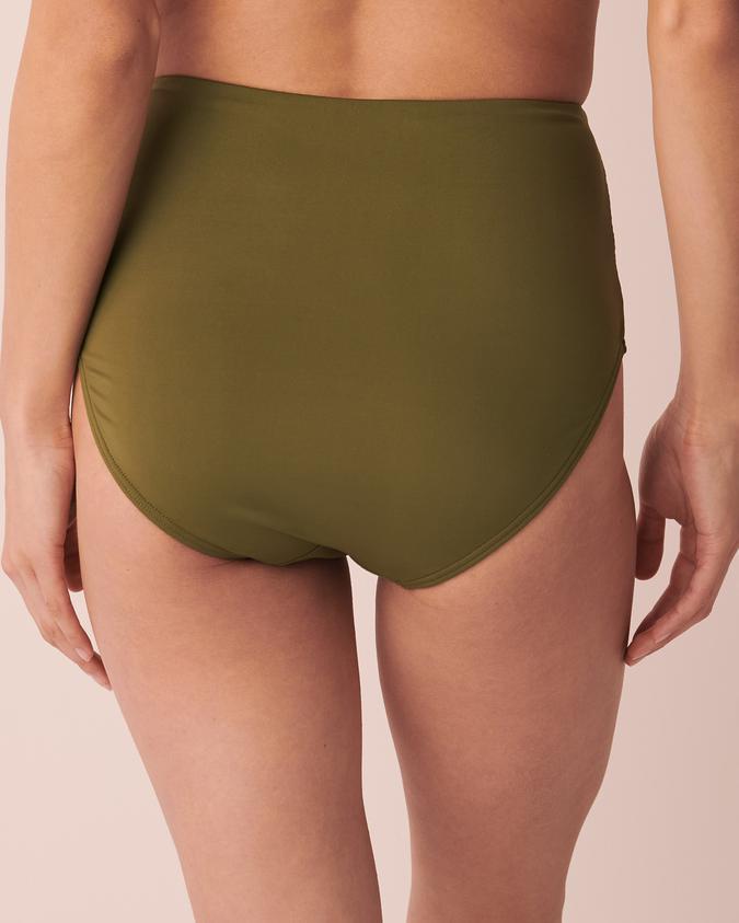 la Vie en Rose Women’s Green Winter Moss Recycled Fibers High Waist Bikini Bottom