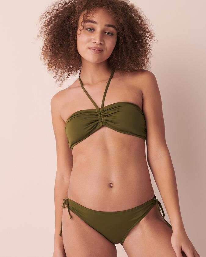 la Vie en Rose Women’s Green Winter Moss Recycled Fibers Bandeau Bikini Top