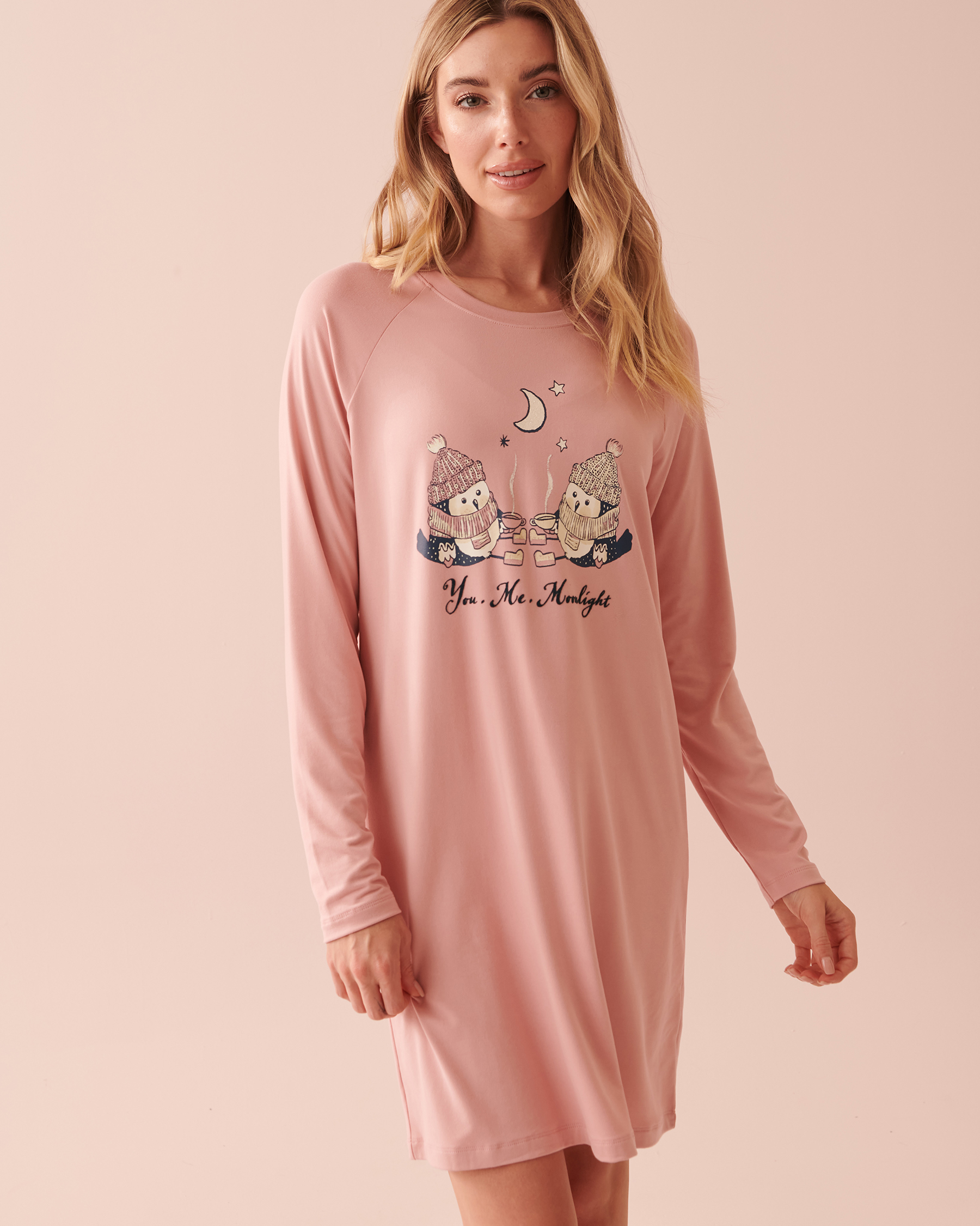 la Vie en Rose Women’s ZEPHYR Night Owl Super Soft Long Sleeve Sleepshirt