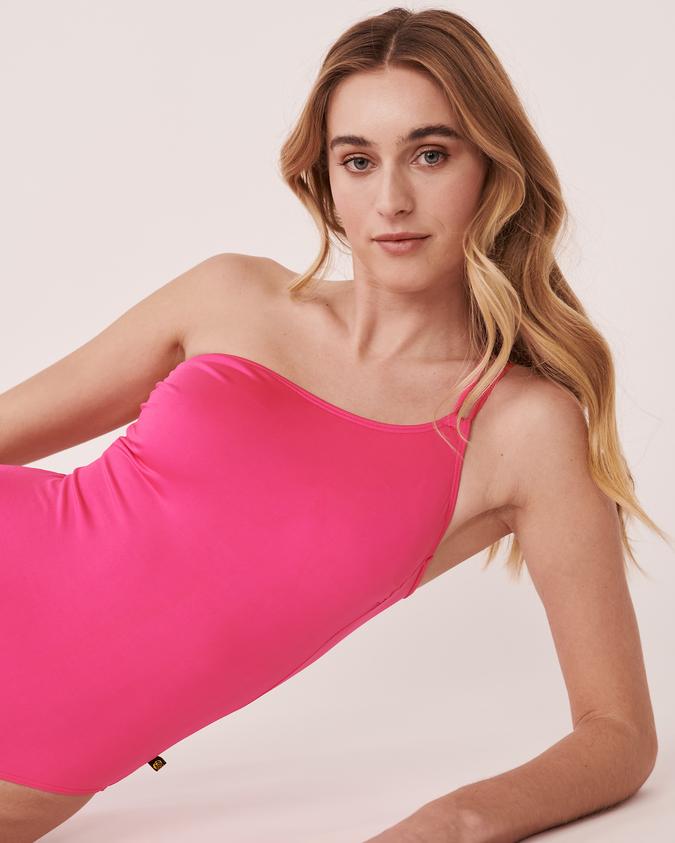 la Vie en Rose Women’s Pink glow PINK GLOW One Shoulder One-piece Swimsuit