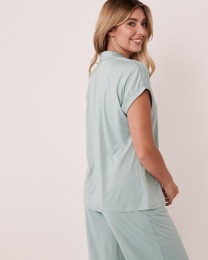la Vie en Rose Women’s Blue Recycled Fibers Button-down Shirt