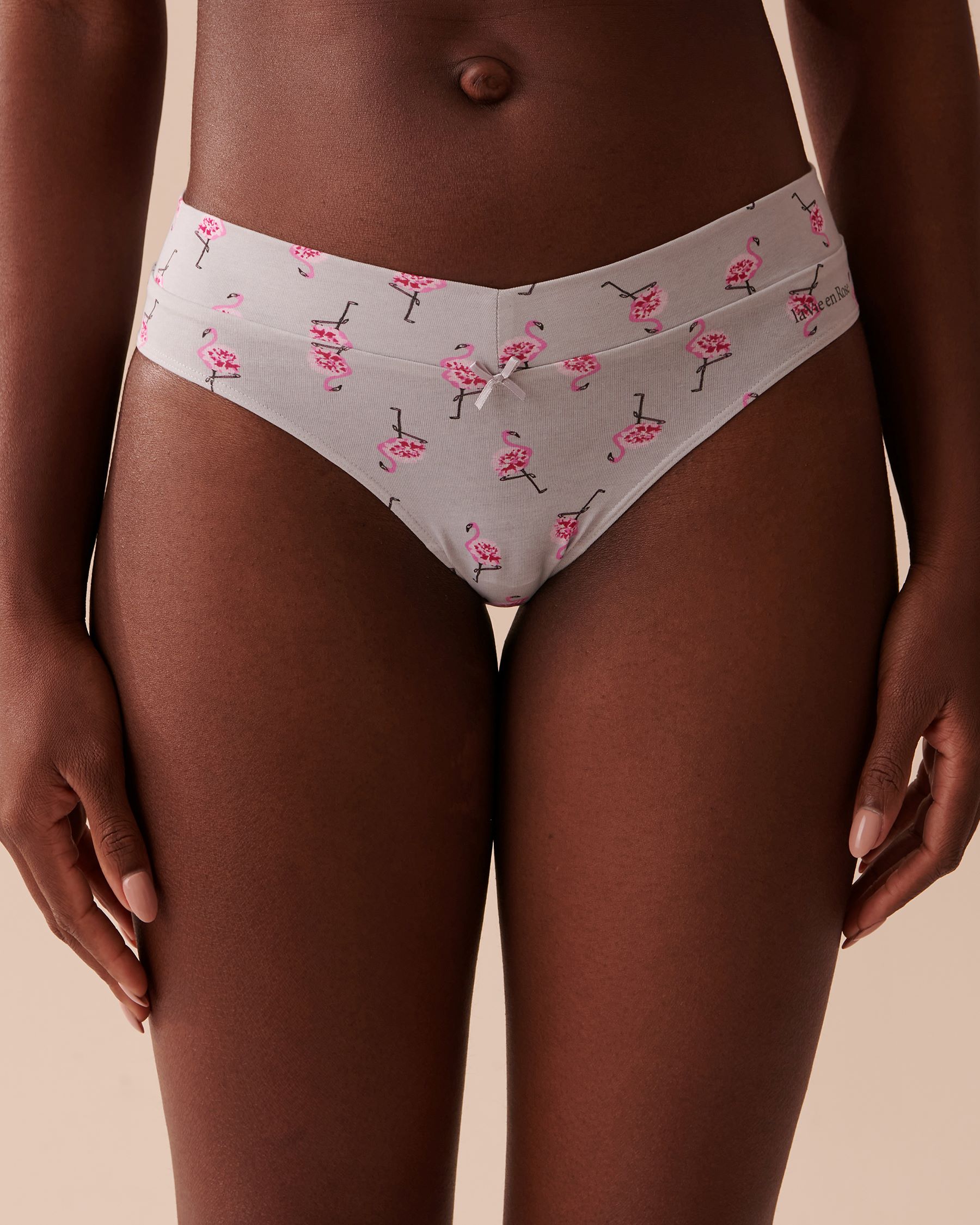 la Vie en Rose Women’s Pink Flamingos Cotton Bikini Panty