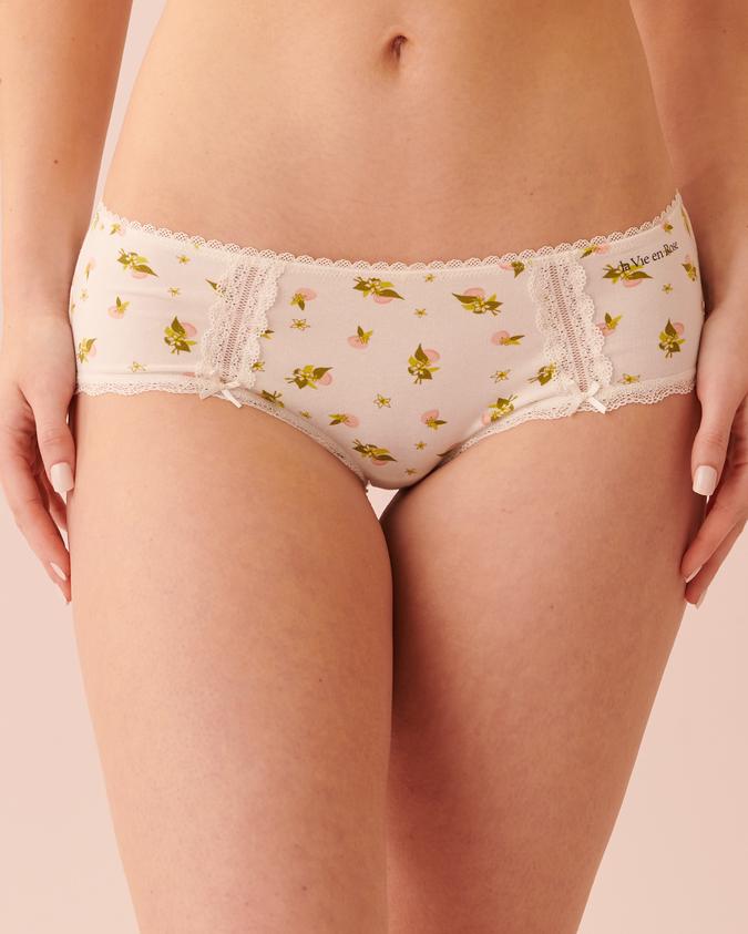 la Vie en Rose Women’s Clementine Cotton and Lace Detail Hiphugger Panty