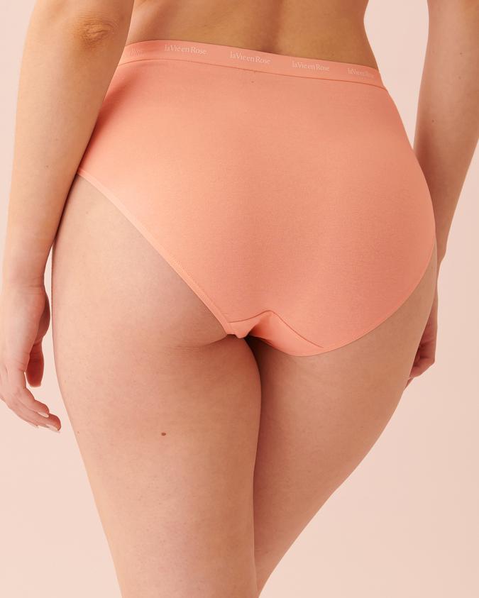 la Vie en Rose Women’s Peach Cotton High Waist Bikini Panty