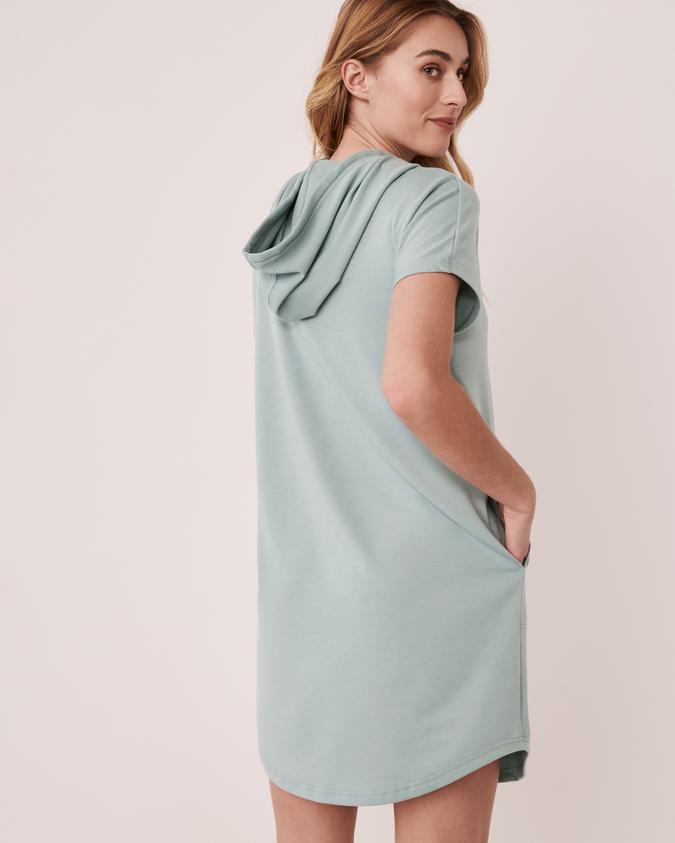 la Vie en Rose Women’s Blue Hooded Short Sleeve Dress