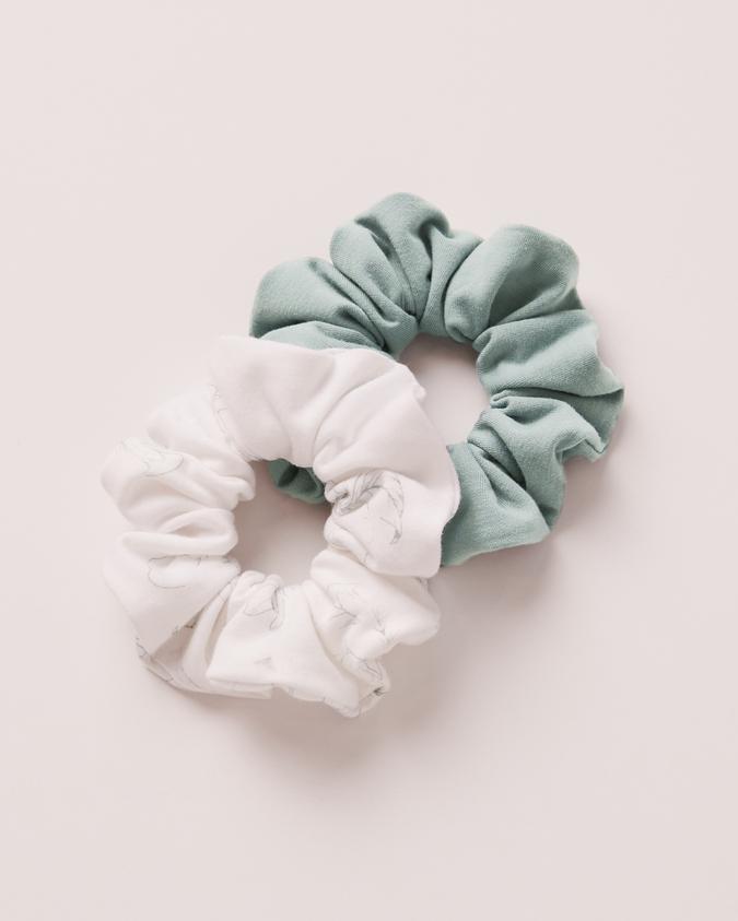 la Vie en Rose Women’s White Set of 2 Fleece Scrunchies