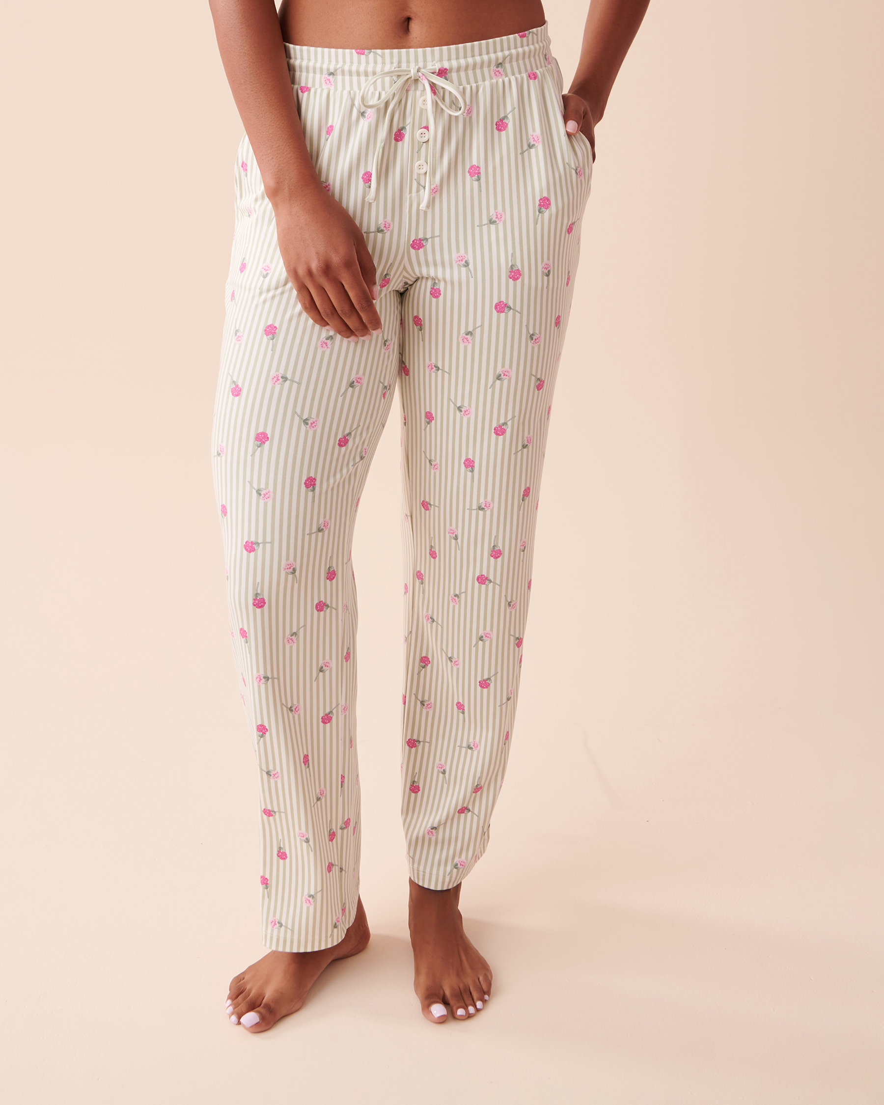 la Vie en Rose Women’s Ditsy Floral Stripes Ditsy Floral Stripes Super Soft Pajama Pants