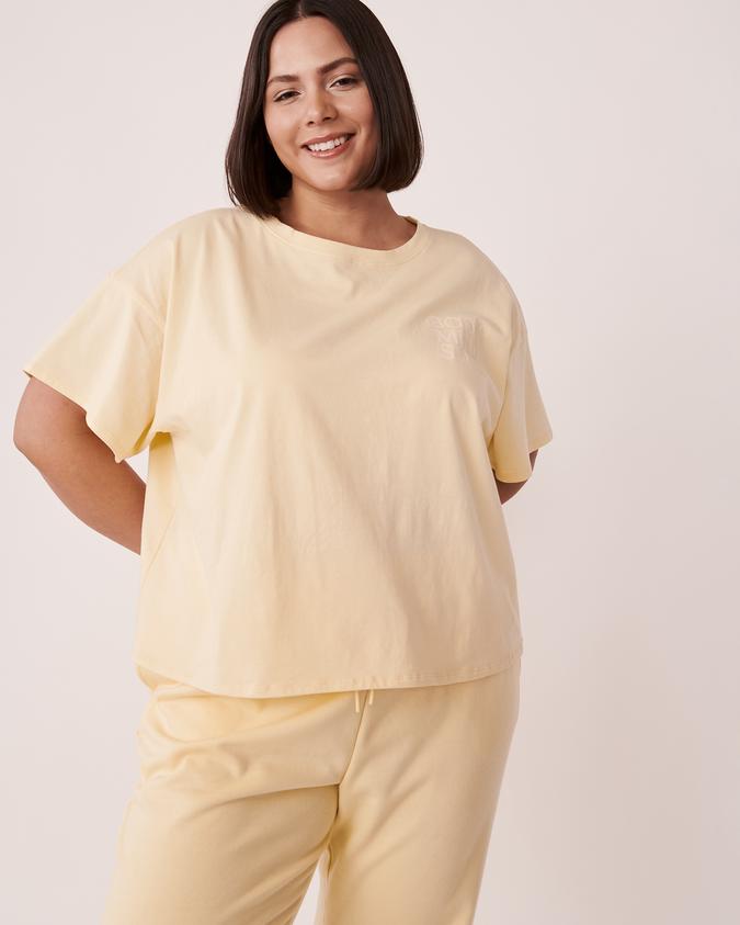 la Vie en Rose Women’s Yellow Drop Shoulder T-shirt