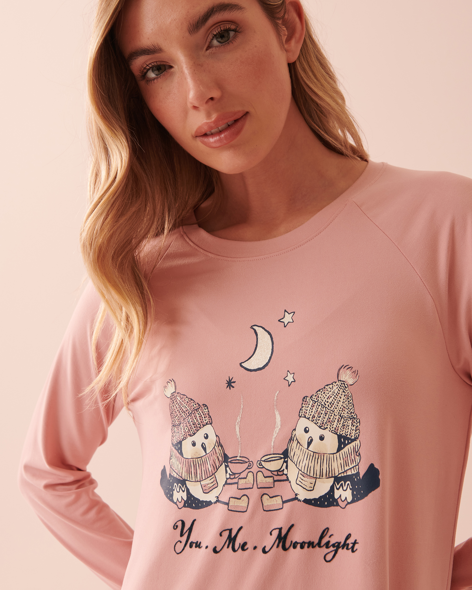 la Vie en Rose Women’s ZEPHYR Night Owl Super Soft Long Sleeve Sleepshirt