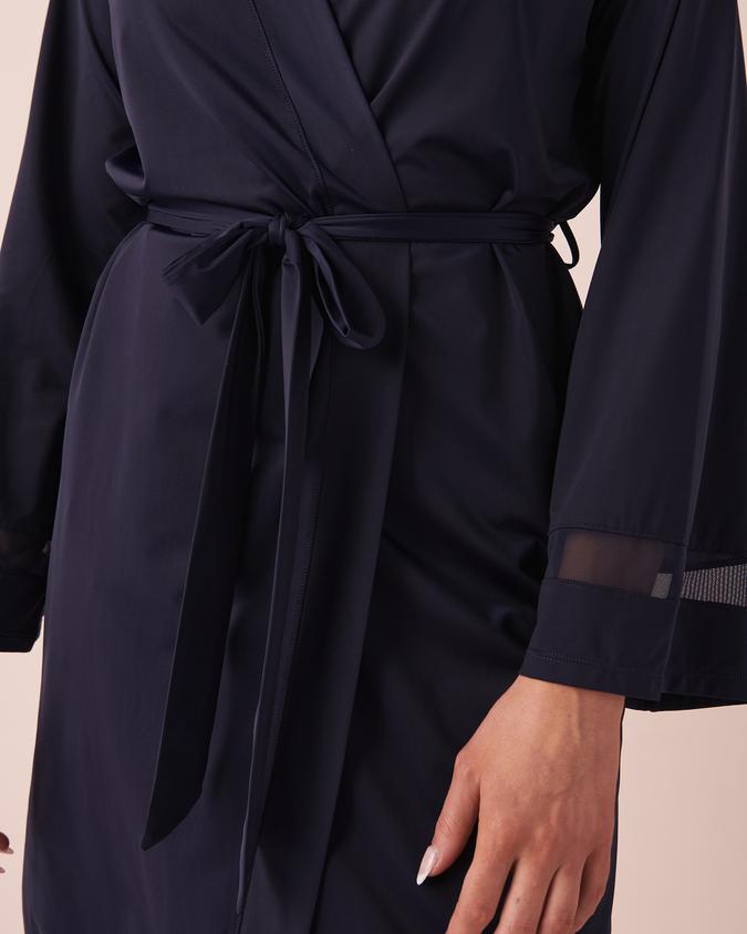 la Vie en Rose Women’s Midnight blue Mesh Detail Kimono