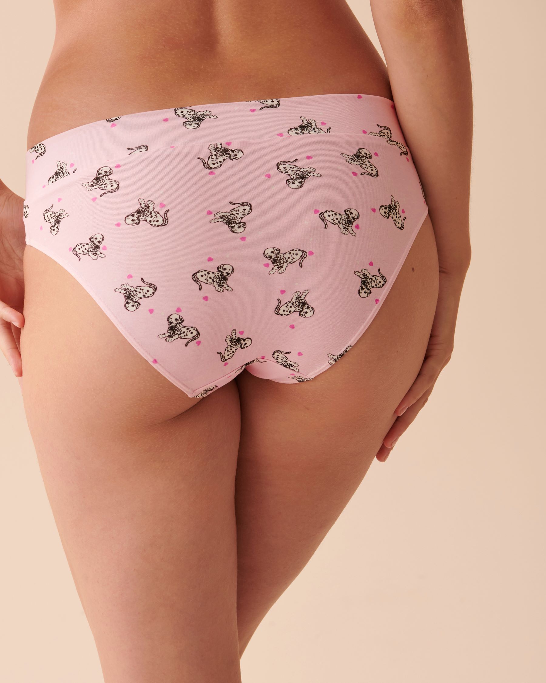 la Vie en Rose Women’s Pink Dalmatian Cotton Bikini Panty