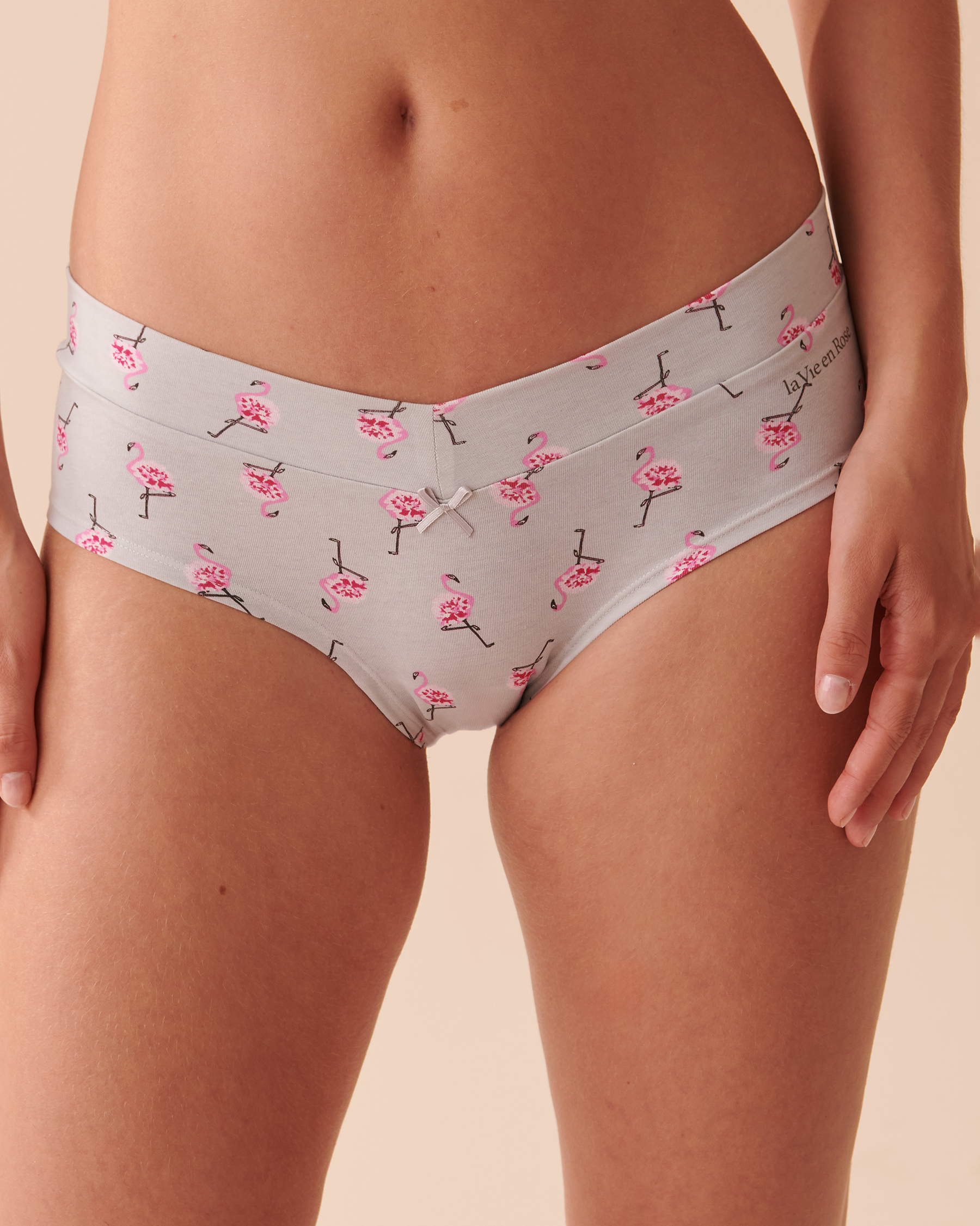 la Vie en Rose Women’s Pink Flamingos Cotton Hiphugger Panty