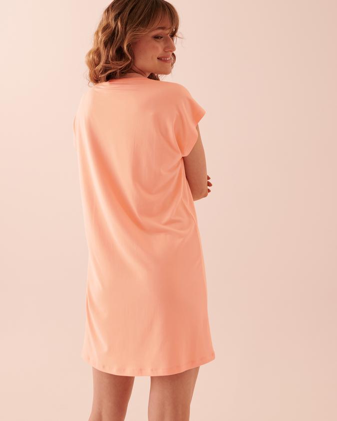 la Vie en Rose Women’s Peach Super Soft Short Sleeve Sleepshirt