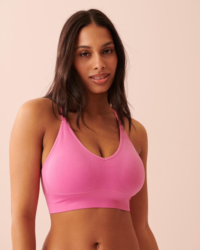 la Vie en Rose Women’s Bright pink Low Impact Crossback Seamless Sports Bra
