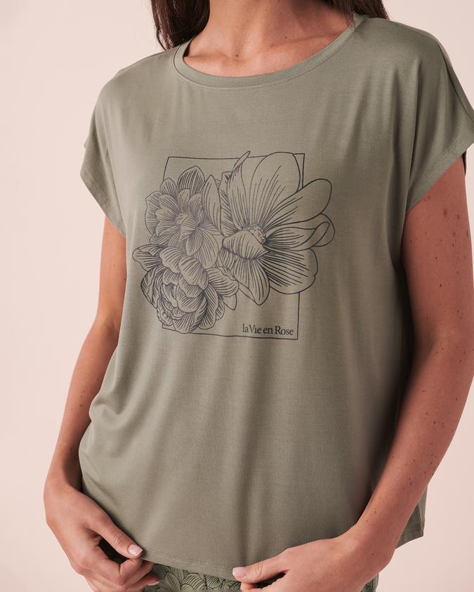 la Vie en Rose Women’s Khaki Modal T-shirt