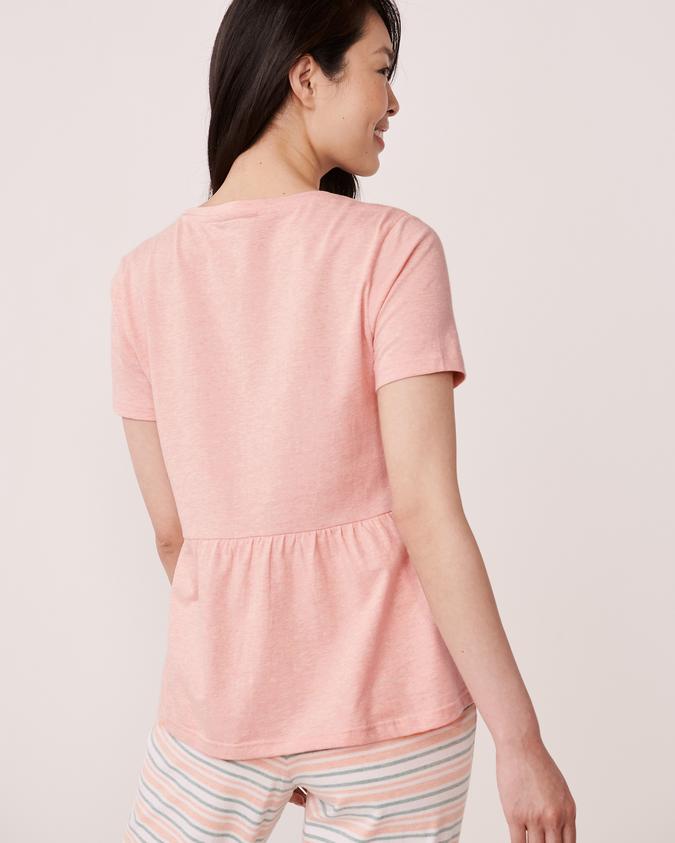 la Vie en Rose Women’s Pink Organic Cotton Scoop Neck T-shirt
