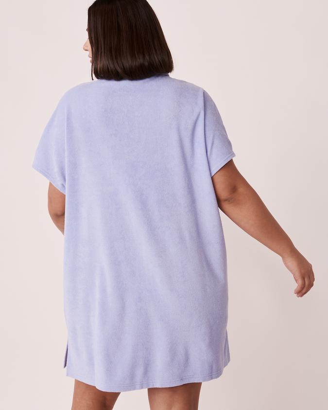 la Vie en Rose Women’s Blue Terry Button-down Sleepshirt