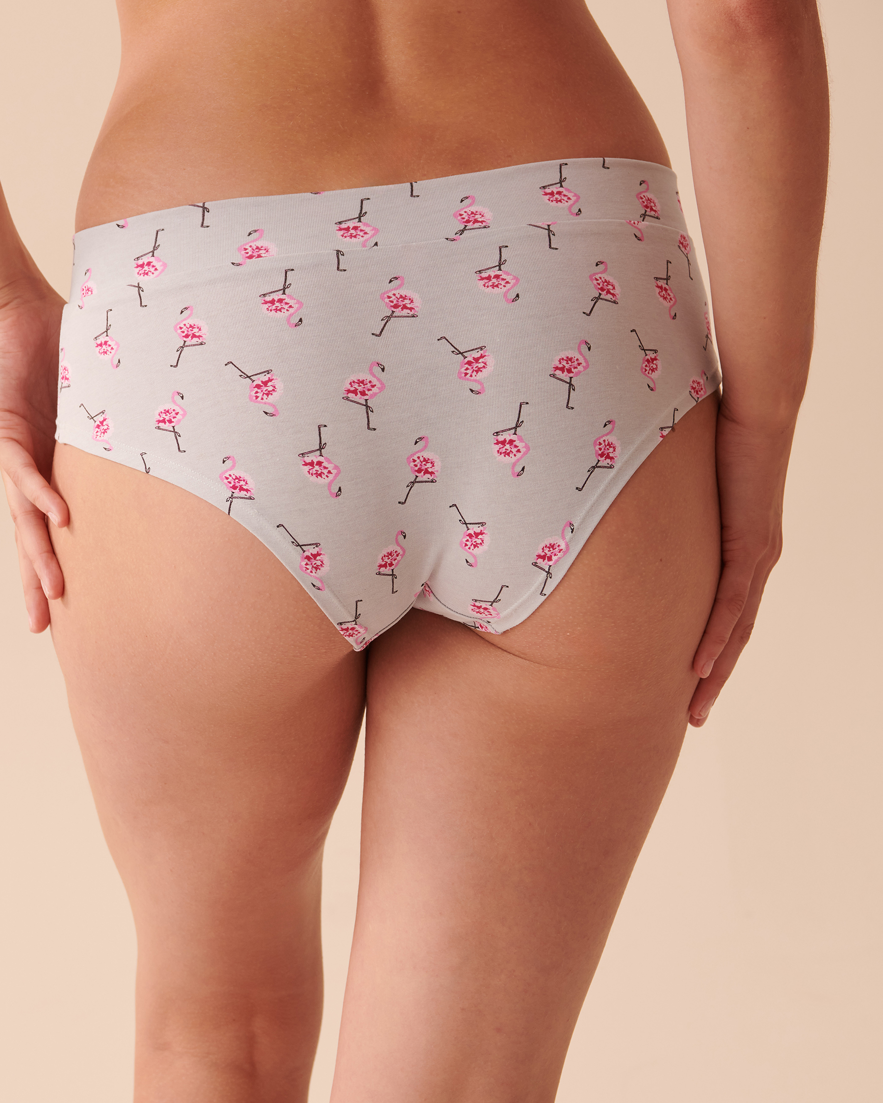 la Vie en Rose Women’s Pink Flamingos Cotton Hiphugger Panty