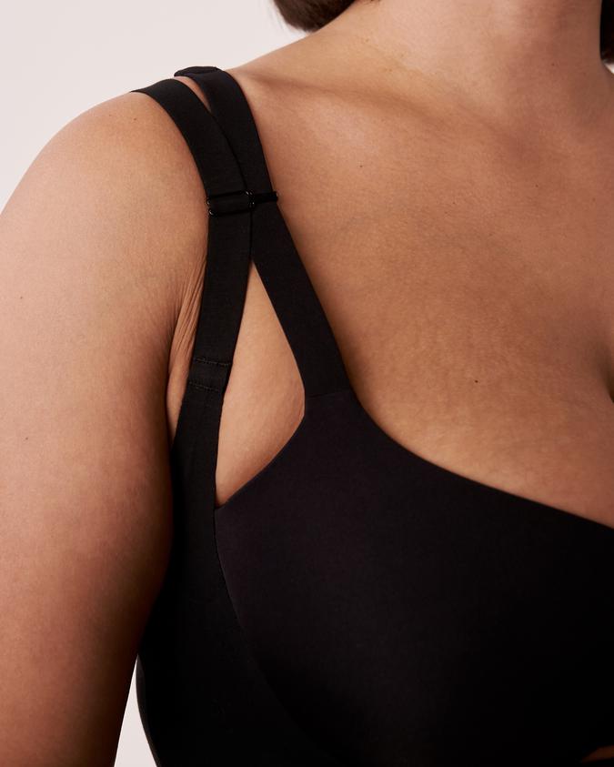 la Vie en Rose Women’s Black Open Bust Cotton Shaping Bodysuit