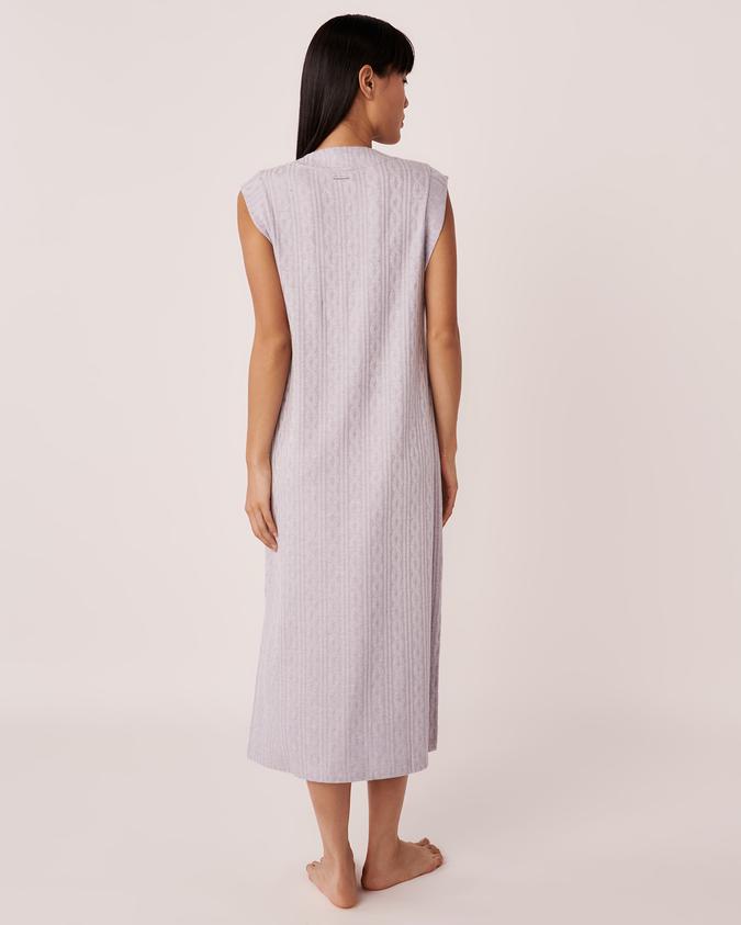 la Vie en Rose Women’s Grey Cable Knit Cap Sleeve Long Dress