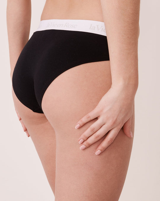 Cotton and Logo Elastic Band Bikini Panty