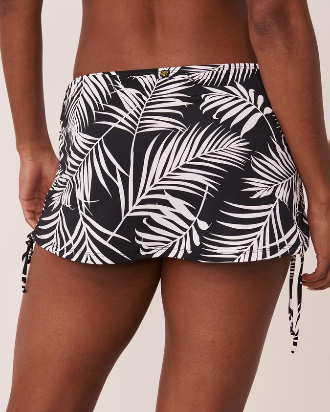 la Vie en Rose Women’s Black Palm Leaves Skirt Bikini Bottom