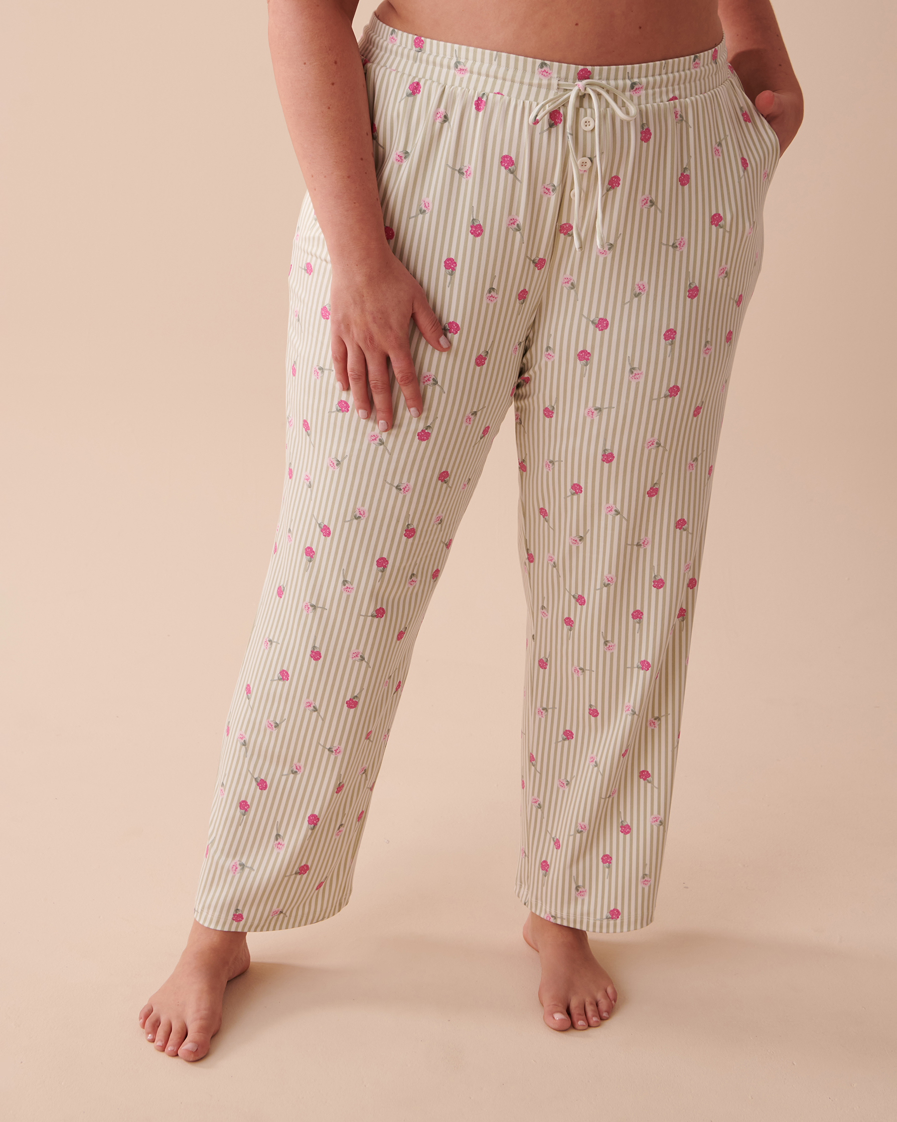 la Vie en Rose Women’s Ditsy Floral Stripes Ditsy Floral Stripes Super Soft Pajama Pants