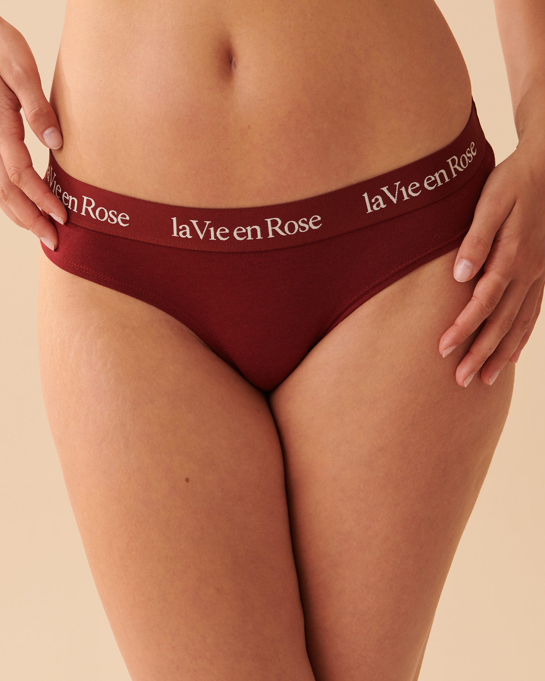 Buy La Vie En Rose Cotton and Logo Elastic Band High Waist Bikini Panty  Online