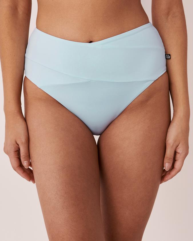 la Vie en Rose Women’s Blue CORYDALIS Recycled Fibers Crossed High Waist Bikini Bottom